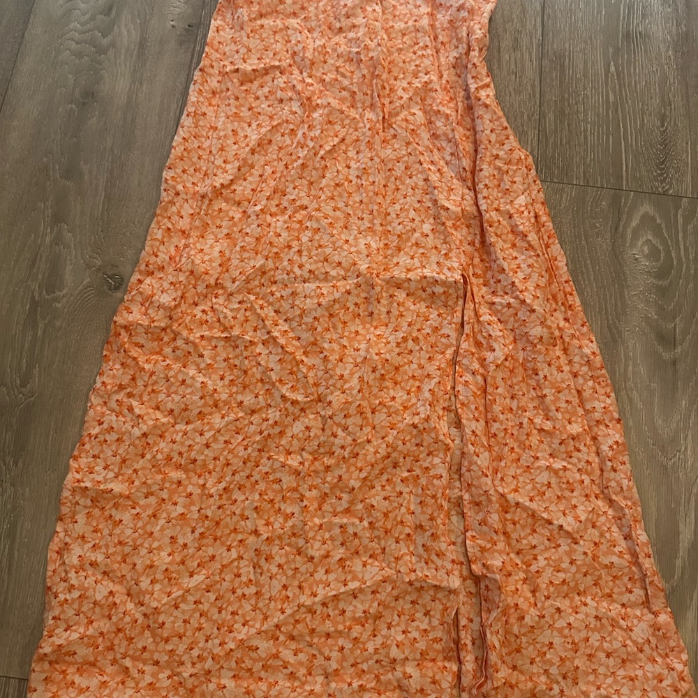 Floral Orange Maxi Skirt